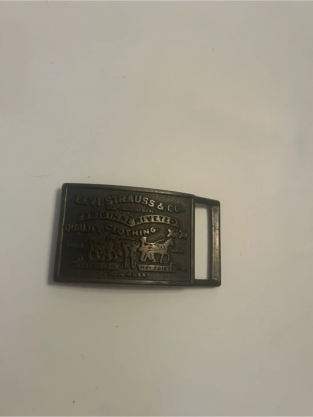 Levi's Antique Brass Tone Logo Belt Buckle